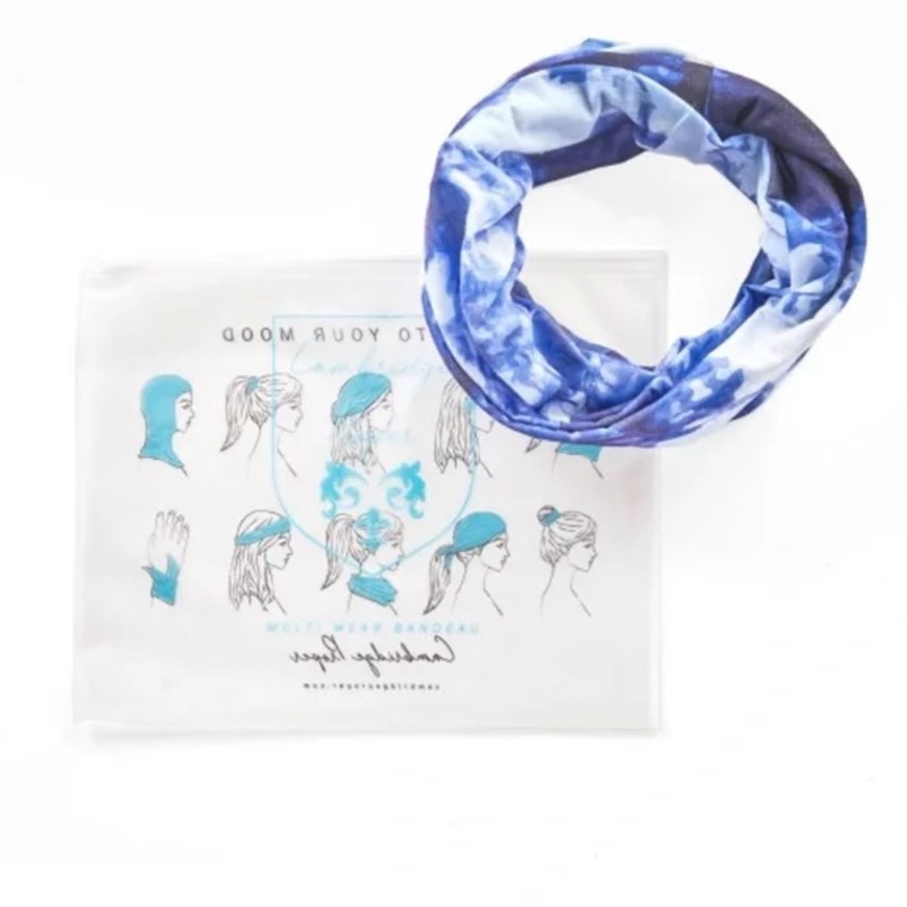 Cambridge Proper Multi Wear Bandeau (More Than 10 Ways to Wear) Blue Tie Dye NWT